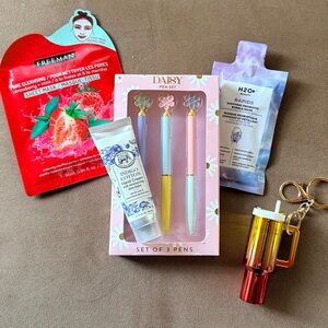 Her Time Bundle 5 Piece Set Pens Masks and Hand Cream Gift and Stocking Stuffers